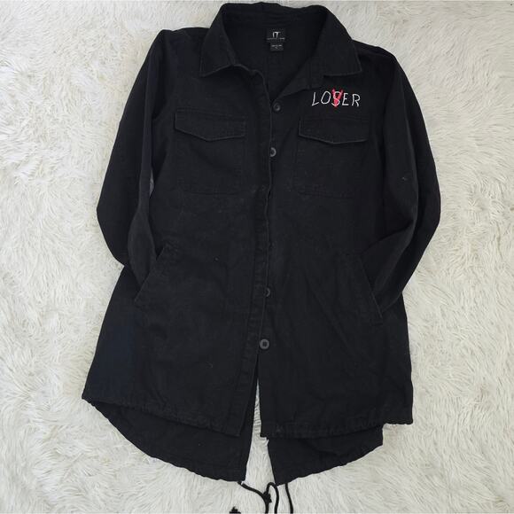 Pennywise It Two Cargo Trenchcoat Style Button Up Loser Shacket Men's Large - Picture 8 of 12